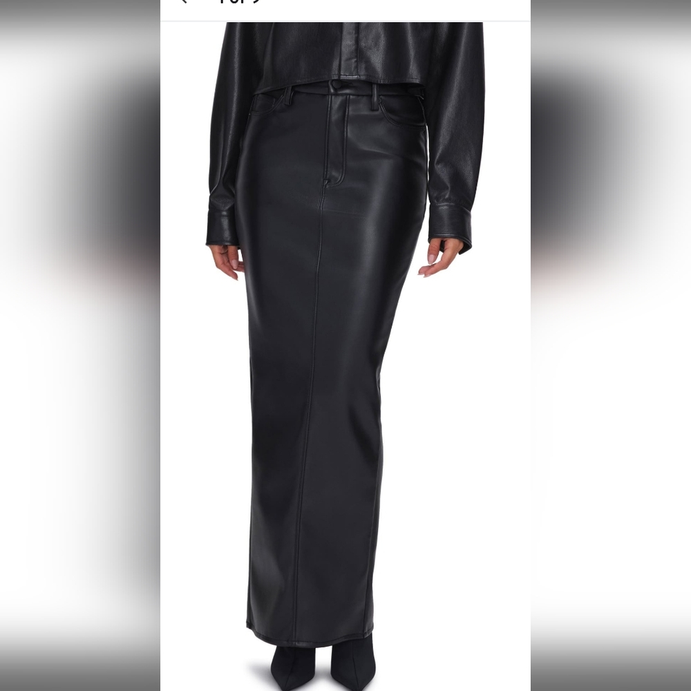 Faux leather maxi skirt